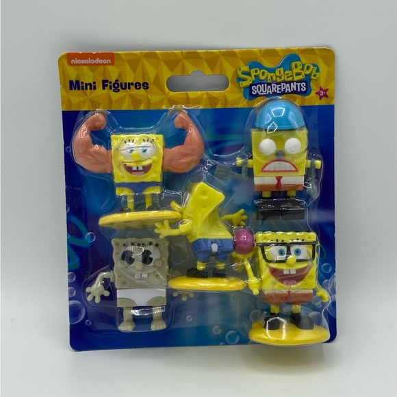 Nickelodeon SpongeBob Squarepants Figures 2 Inch Figurines Gifts Cake Toppers - Picture 1 of 2
